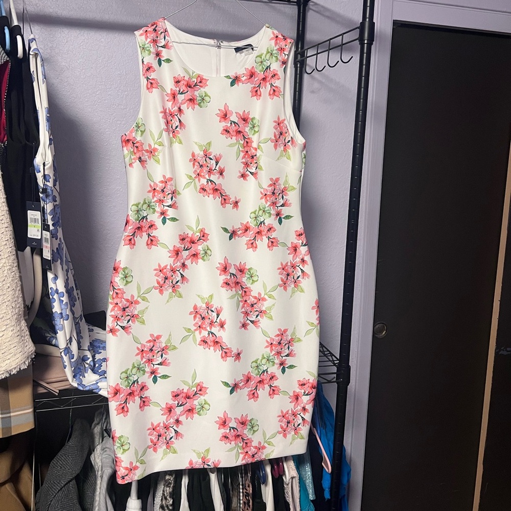 Tommy Hilfiger Asymmetrical Floral Dress - Pink and Green